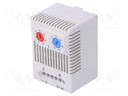 Sensor: thermostat; Contacts: NC + NO; 10A; 250VAC; IP20