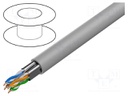 Wire; F/UTP; 6; solid; Cu; 4x2x23AWG; LSZH; grey; 305m; Øcable: 7.3mm