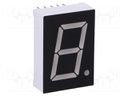 Display: LED; 7-segment; 20.32mm; 0.8"; No.char: 1; red; 16mcd; anode