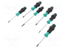 Screwdrivers; Pcs: 6; Bit: Phillips,Pozidriv®,slot