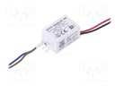 Power supply: switched-mode; LED; 4W; 3÷12VDC; 350mA; 90÷264VAC