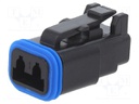Connector: wire-wire; PX0; plug; female; PIN: 2; IP68; Locking: latch