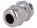 Cable gland; PG11; IP68; Mat: brass; Body plating: nickel