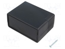 Enclosure: with panel; X: 88mm; Y: 64mm; Z: 43mm; ABS; black