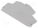 End plate; grey; Width: 2.2mm; Ht: 54.5mm; L: 78mm