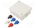 Enclosure: junction box; X: 80mm; Y: 95mm; Z: 40mm; wall mount; IP20