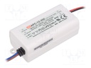 Power supply: switched-mode; LED; 12.6W; 9÷36VDC; 350mA; 90÷264VAC