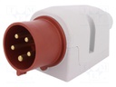 Connector: AC supply 3-phase; socket; male; 32A; 400VAC; IEC 60309