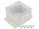 Enclosure: multipurpose; X: 80mm; Y: 82mm; Z: 55mm; with fixing lugs