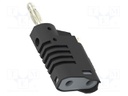 Plug; 4mm banana; 36A; 30VAC; 60VDC; black; non-insulated; 57.2mm