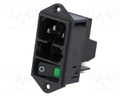 Connector: AC supply; socket; male; 10A; 250VAC; IEC 60320