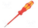 Screwdriver; insulated; slot; 2,5x0,4mm; Blade length: 80mm; 1kVAC