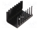 Heatsink: moulded; U; TO220; black; L: 22mm; W: 28mm; H: 38mm; 9.9K/W