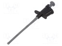 Clip-on probe; crocodile; 6A; black; Plating: nickel plated; 4mm