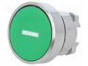 Switch: push-button; Stabl.pos: 1; 22mm; green; Illumin: none; IP66