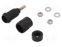 Socket; 4mm banana; 20A; black; screw; insulated