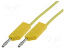 Test lead; silicone; 1m; yellow; 16A; 60VDC; Max contact res: 20mΩ