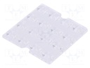 LED lens; square; Mat: PMMA plexiglass; transparent; H: 4.3mm