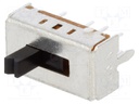 Switch: slide; Pos: 3; DP3T; 0.1A/12VDC; ON-ON-ON; Mounting: THT