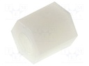 Screwed spacer sleeve; hexagonal; polyamide; M3; 6mm