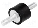 Vibration damper; M6; Ø: 20mm; rubber; L: 15mm; Thread len: 18mm