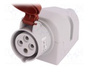 Connector: AC supply 3-phase; socket; female; 16A; 400VAC; IP44