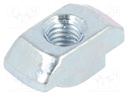 Nut; for profiles; Width of the groove: 10mm; steel; zinc; T-slot