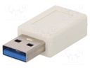 Adapter; USB 3.0; USB A plug,USB C socket; Colour: white