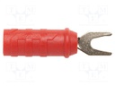 Plug; fork terminals; 15A; red; 47.24mm; Plating: nickel plated