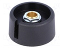 Knob; with pointer; polyamide; Shaft d: 6.35mm; Ø31x16mm; black