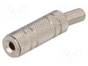 Plug; Jack 3,5mm; female; mono; with strain relief; straight