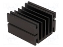 Heatsink: extruded; TO220; black; L: 50mm; W: 46mm; H: 33mm; aluminium