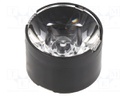 LED lens; round; Mat: PMMA plexiglass; transparent; 13÷14°; Ø: 22mm