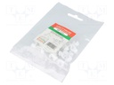 Holder; white; Application: for flat cable; 25pcs; with a nail