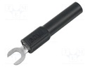 Adapter; banana 4mm socket,fork terminal; 60VDC; 36A; black; 43mm