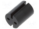 Spacer sleeve; LED; Øout: 4.8mm; ØLED: 3mm; L: 6.4mm; black; UL94HB