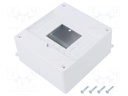 Enclosure: for modular components; IP20; white; No.of mod: 6; 400V