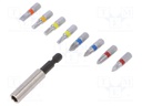 Screwdriver bits; Pcs: 9; Package: box; 1/4" Allen key: 4 mm; 25mm