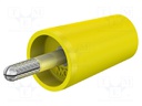 Adapter; 4mm banana; 32A; yellow; nickel plated; 42mm