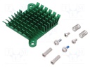 Heatsink: extruded; grilled; green; L: 40mm; W: 38mm; H: 10mm; 5°C/W