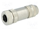 Plug; M12; PIN: 2; female; B code-Profibus; for cable; IP67; 6÷8mm