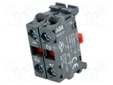 Contact block; 22mm; front fixing; Contacts: NC x2