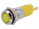 Indicator: LED; recessed; 24÷28VDC; 24÷28VAC; Cutout: Ø14.2mm; IP67