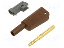 4mm banana; 32A; 1kV; brown; insulated,with 4mm axial socket