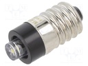 LED lamp; white cold; E10; 5÷6VDC; No.of diodes: 1; -30÷75°C; 5mm