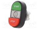 Switch: double; Stabl.pos: 1; 22mm; green-red; Illumin: MLB-1; IP66