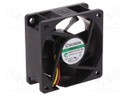 Fan: DC; axial; 24VDC; 60x60x25mm; 45.63m3/h; 27dBA; Vapo; 5200rpm