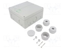 Enclosure: junction box; X: 180mm; Y: 180mm; Z: 91mm; polystyrene