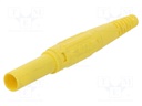 Plug; 4mm banana; 32A; 600V; yellow; Plating: nickel plated