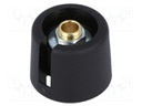 Knob; with pointer; polyamide; Shaft d: 6mm; Ø20x16mm; black